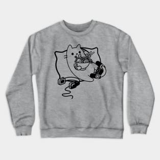 Gamer Cat Ramen Loading Game Paused Crewneck Sweatshirt